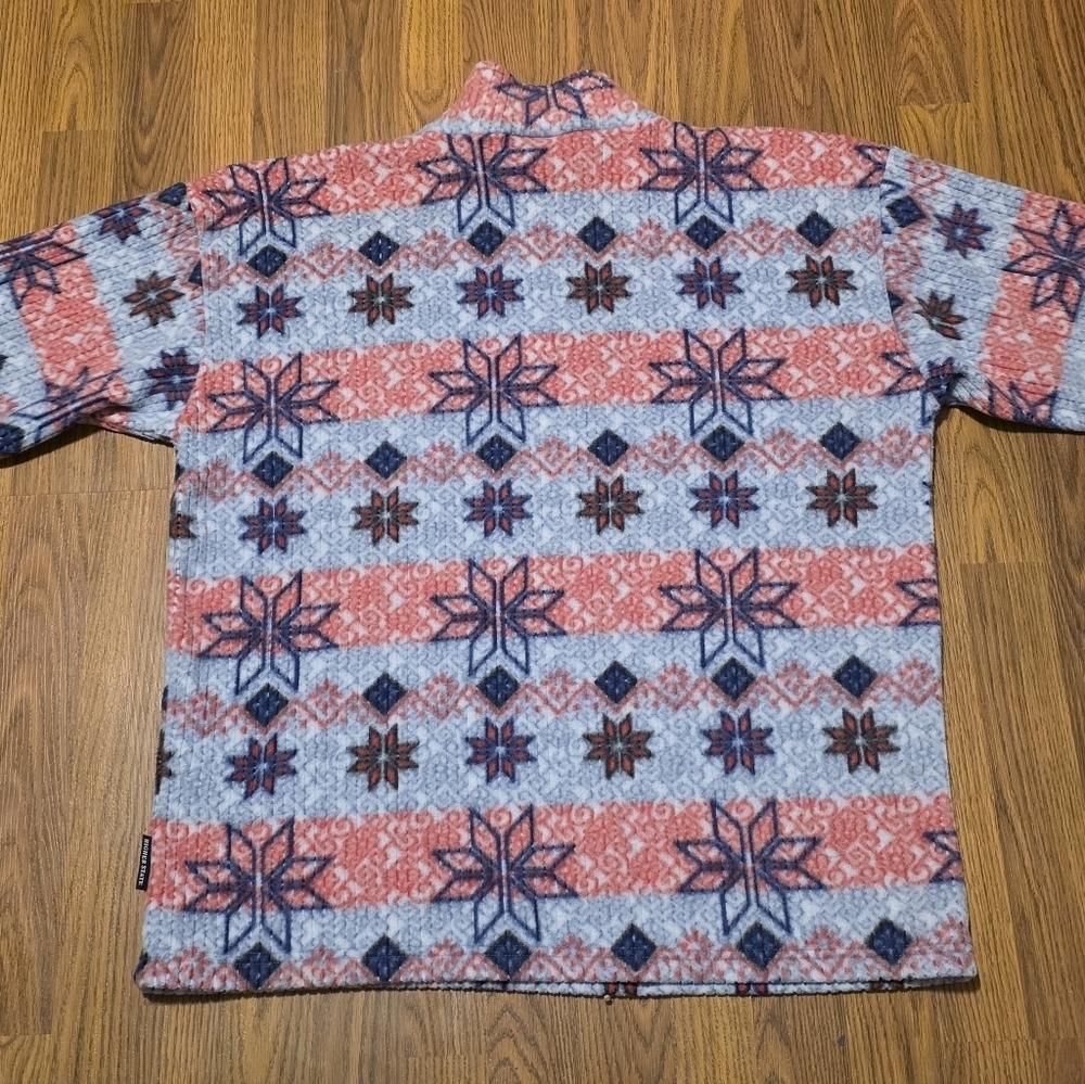 VTG 90s Higher State Fleece XL Made in Canada Nordic Snowflake Print Retro Ski - Picture 9 of 10